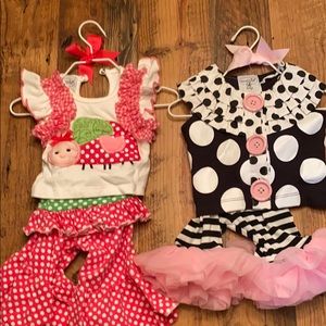 Mudpie baby polka dot set